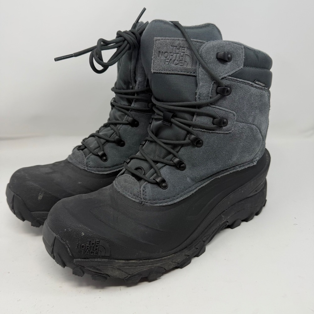 The‎ North Face Chilkat IV Mens 10.5 Waterproof Winter Boots Grey Black NF0A4OAF